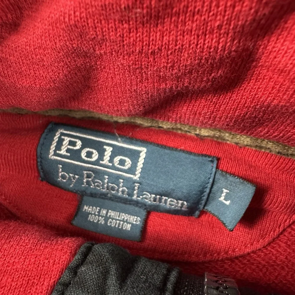 Polo Ralph Lauren Military VTG Heavy Cotton Pullover Metal Button Sweater Size L